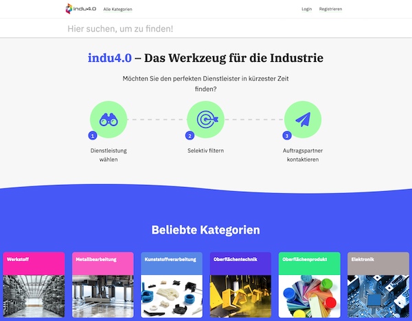 indu4.0 landingpage